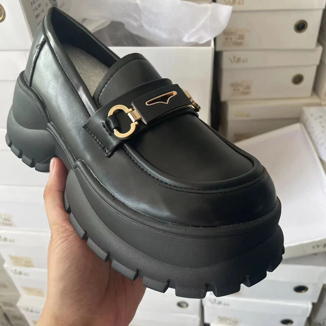 2024新款圆头时尚小皮鞋松糕厚底百搭乐福鞋BH091