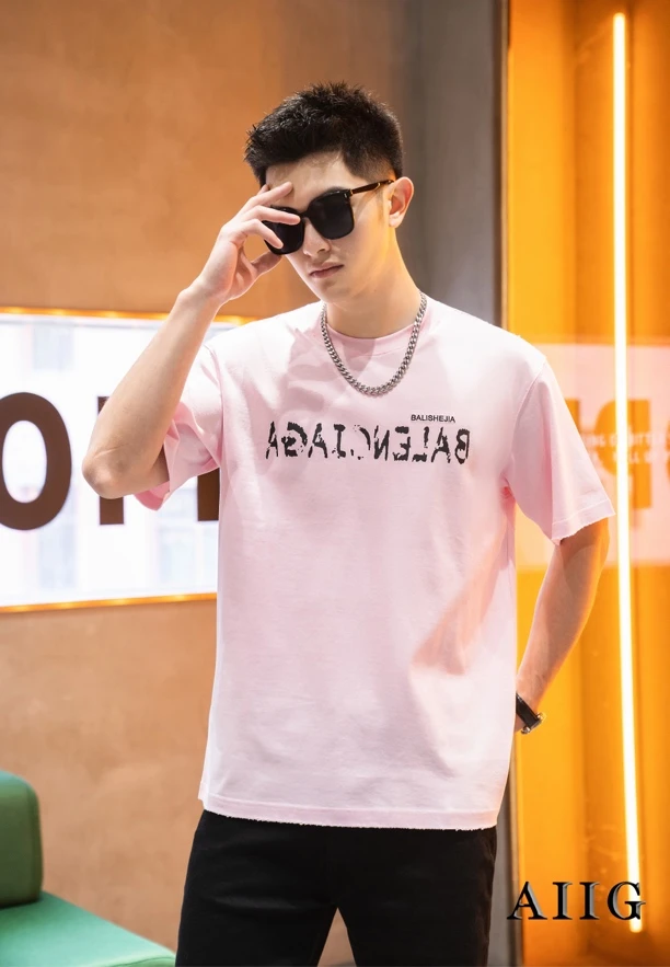 男士字母短袖T恤时尚前卫休闲潮流