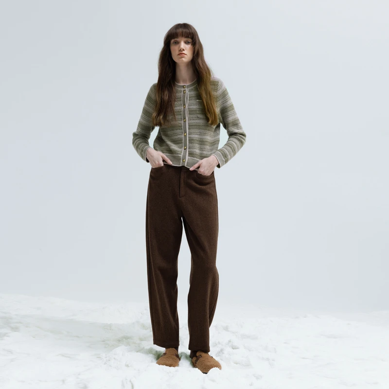 FLORA&aiLEY圆领口袋开衫