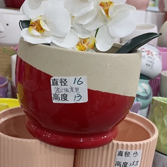 多肉绿植陶瓷花盆9.9包邮，有孔