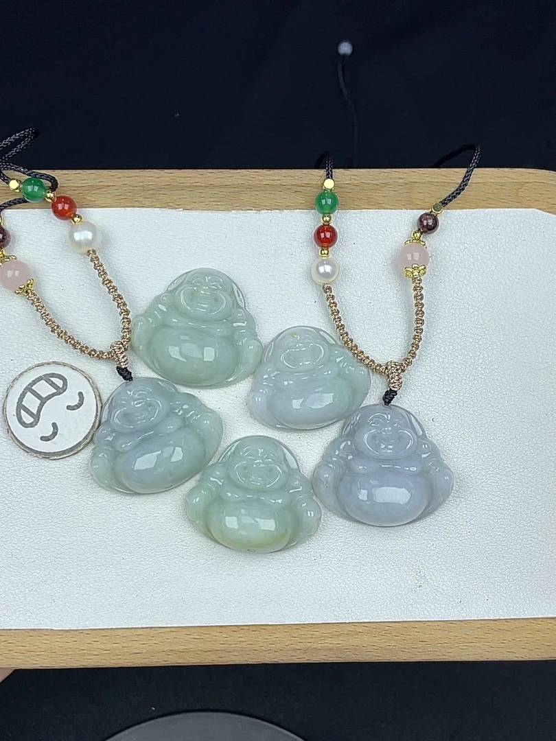 5A191翡翠油带色中小佛+送同款绳子（多样性发其一）