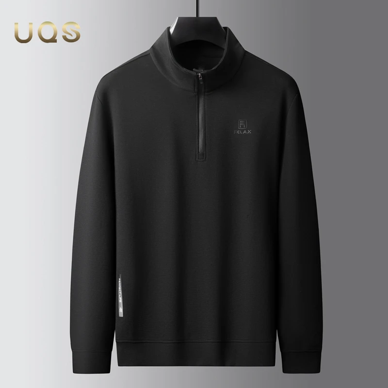 半拉链领男士卫衣秋季新款大码宽松舒适休闲简约百搭日常通勤时尚