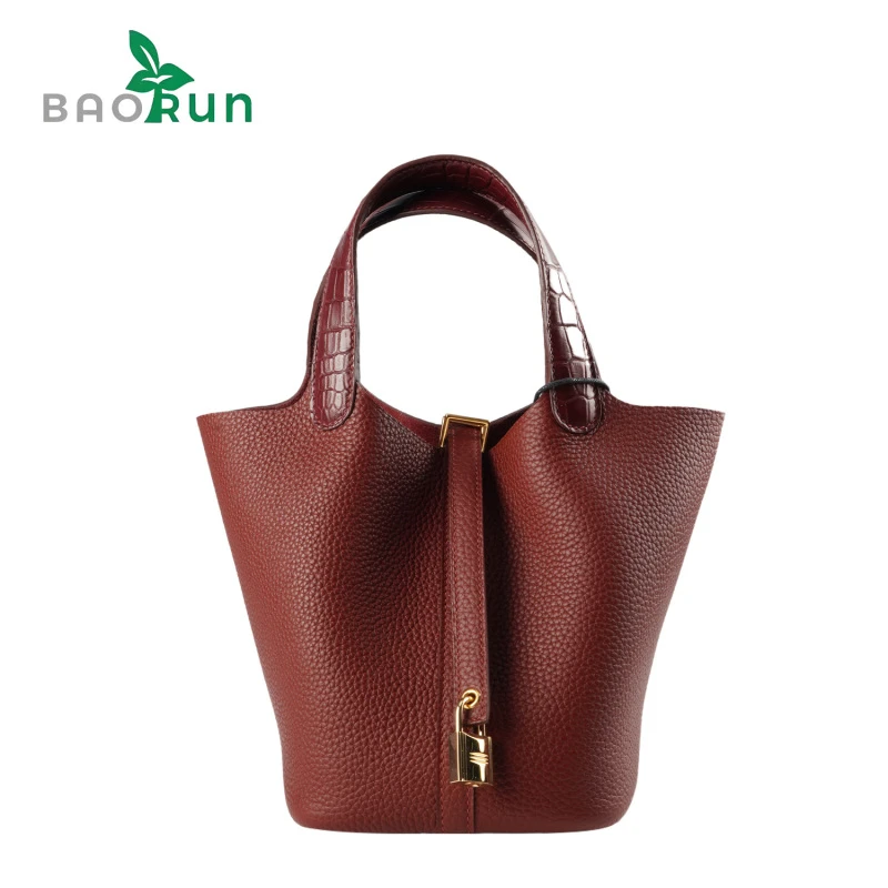 【18篮子-鳄鱼皮拼牛皮】女士真皮轻奢手提单肩腋下包