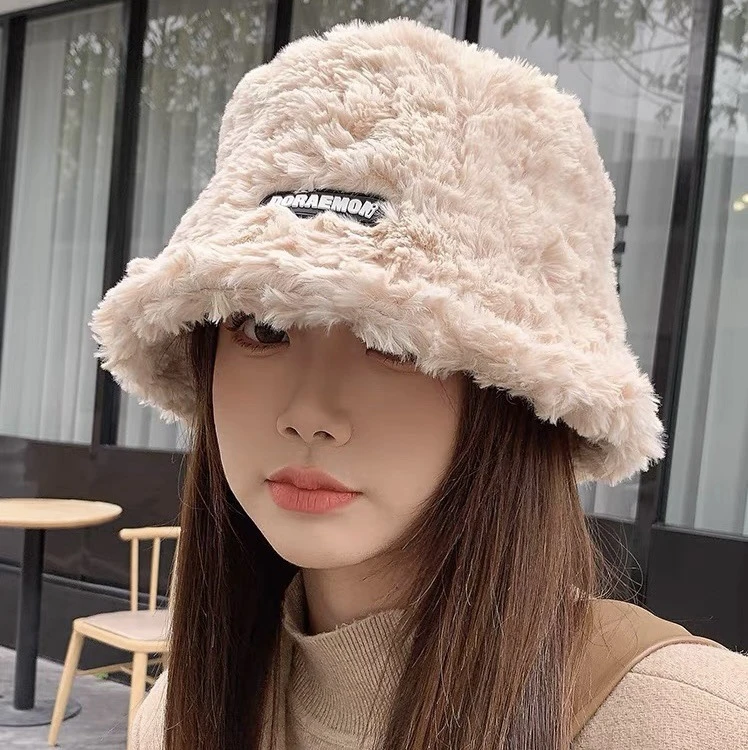 加绒渔夫帽女保暖防风护耳雷锋帽日系百搭骑行显脸小盆帽