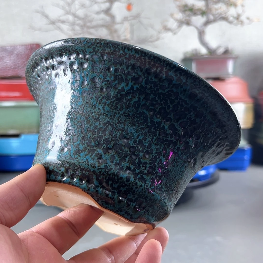高温蓝泡泡釉微瑕18*9