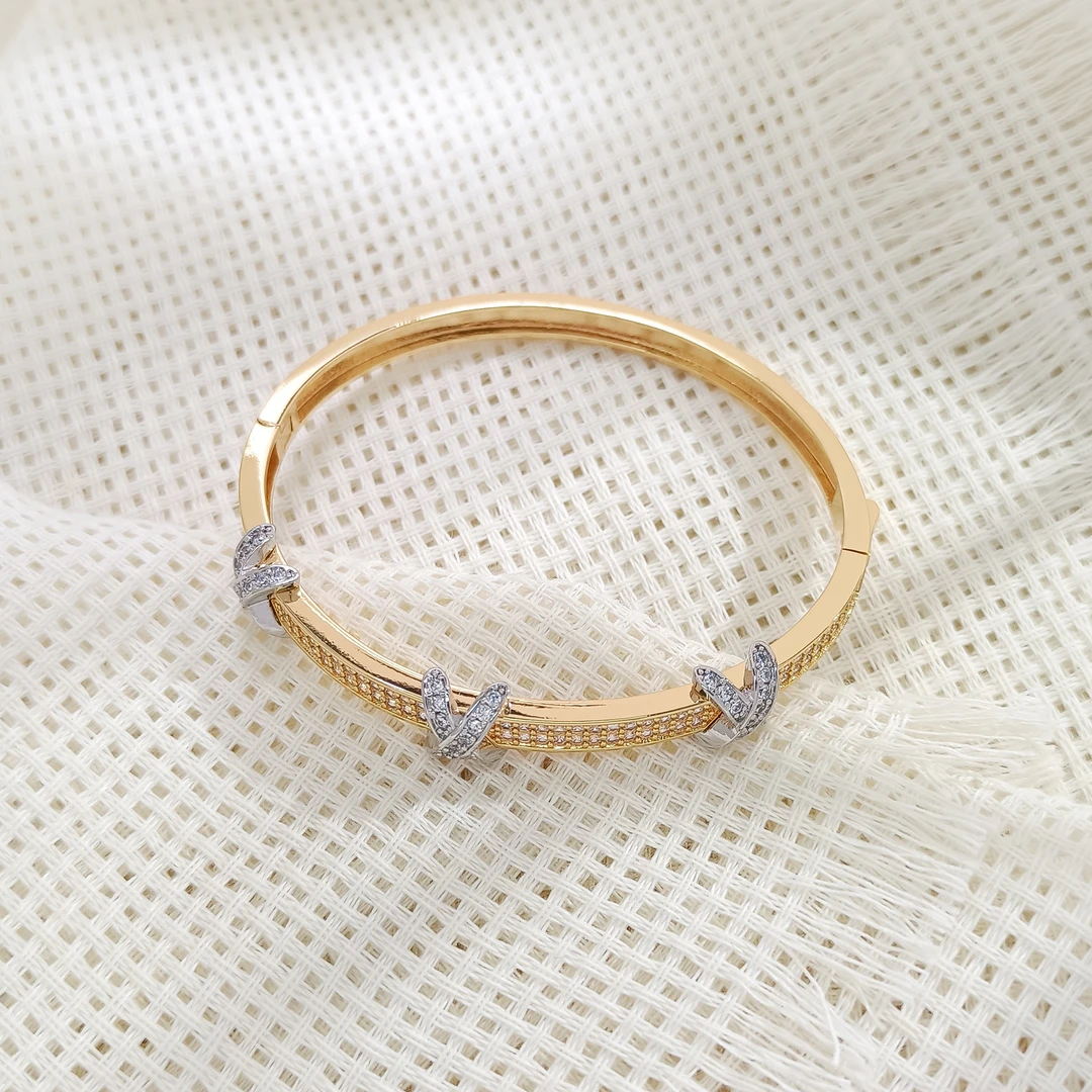 铜合金合成锆石手镯 RR2JNX-33395  手镯欧美百搭时尚气质简约