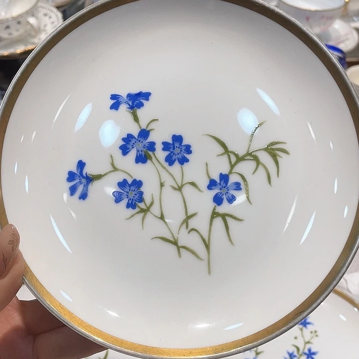 精品进口瓷器瓷片脱金花片随缘