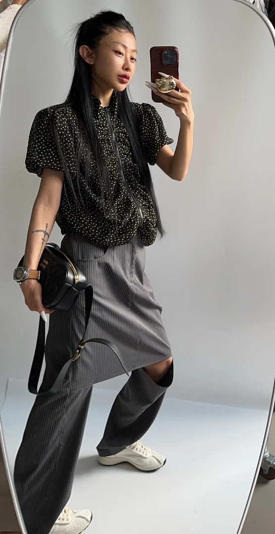 20856#原创MIU系小包袖妮式小马甲开衫