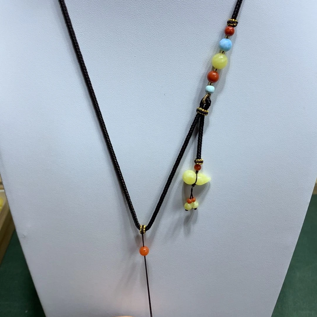 未镶嵌颈饰蜜蜡雅挂绳微瑕