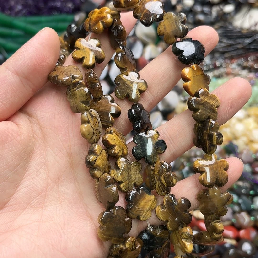 玛瑙/玉髓未镶嵌珠宝半成品卡16虎眼花花一条