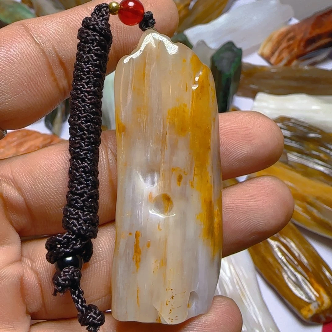 硅化玉未镶嵌手把