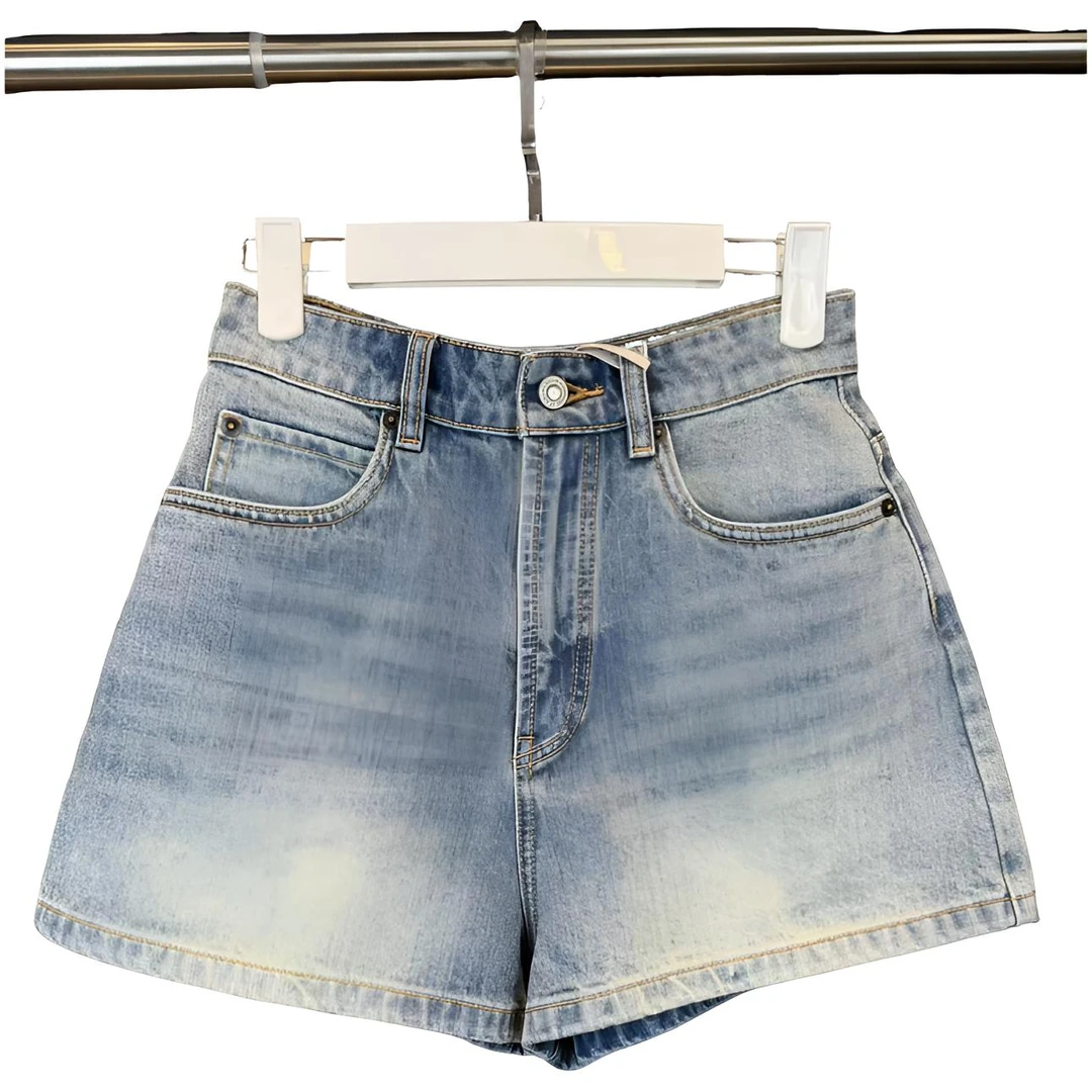 【欢姐同款】0220女装短裤高腰四季通用夏季薄款极简风牛仔裤DY4051