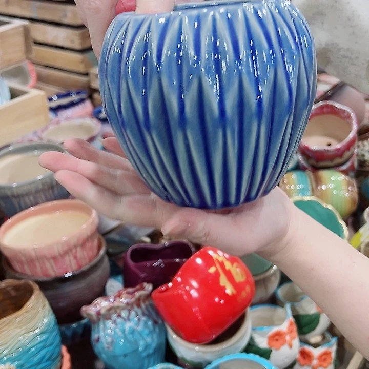 有孔，凑单福利满10元发货陶瓷多肉花盆！