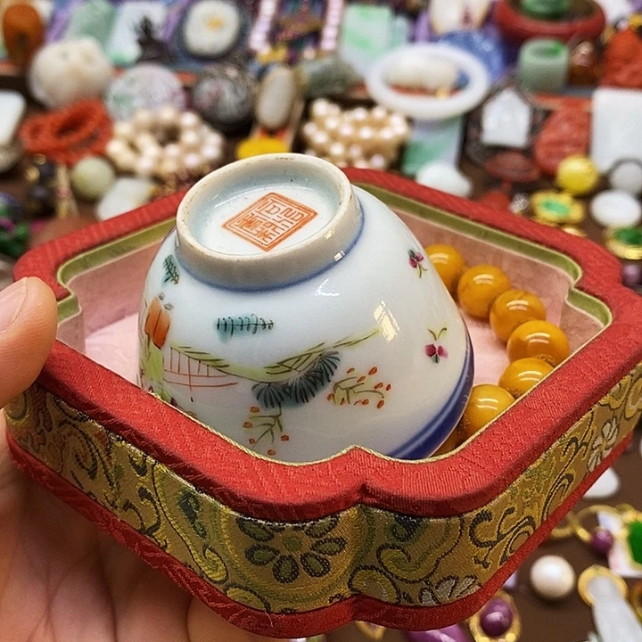 W***汐青花手绘小主人杯子