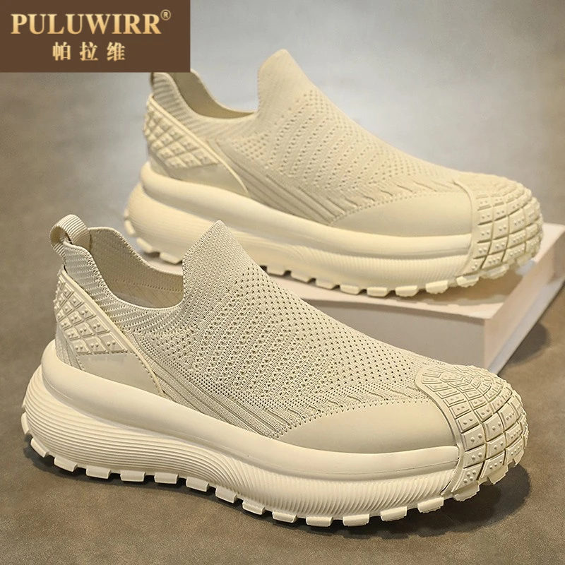 男鞋夏季飞织透气网面一脚蹬运动鞋休闲百搭上班防滑耐磨劳时尚