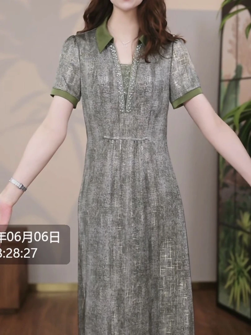 【直播专享】桑蚕丝裙子女夏季2025新款连衣裙真丝中式显瘦国风裙子