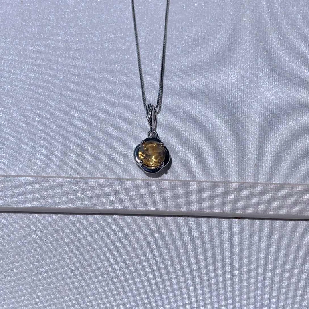 银S925镶嵌吊坠(赠链)黄晶