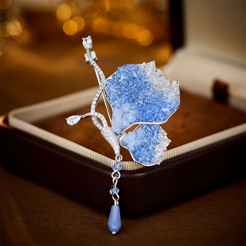 铜合金胸针 【蓝翠蝶】高档胸针女奢华大气时尚百搭提升气质超仙