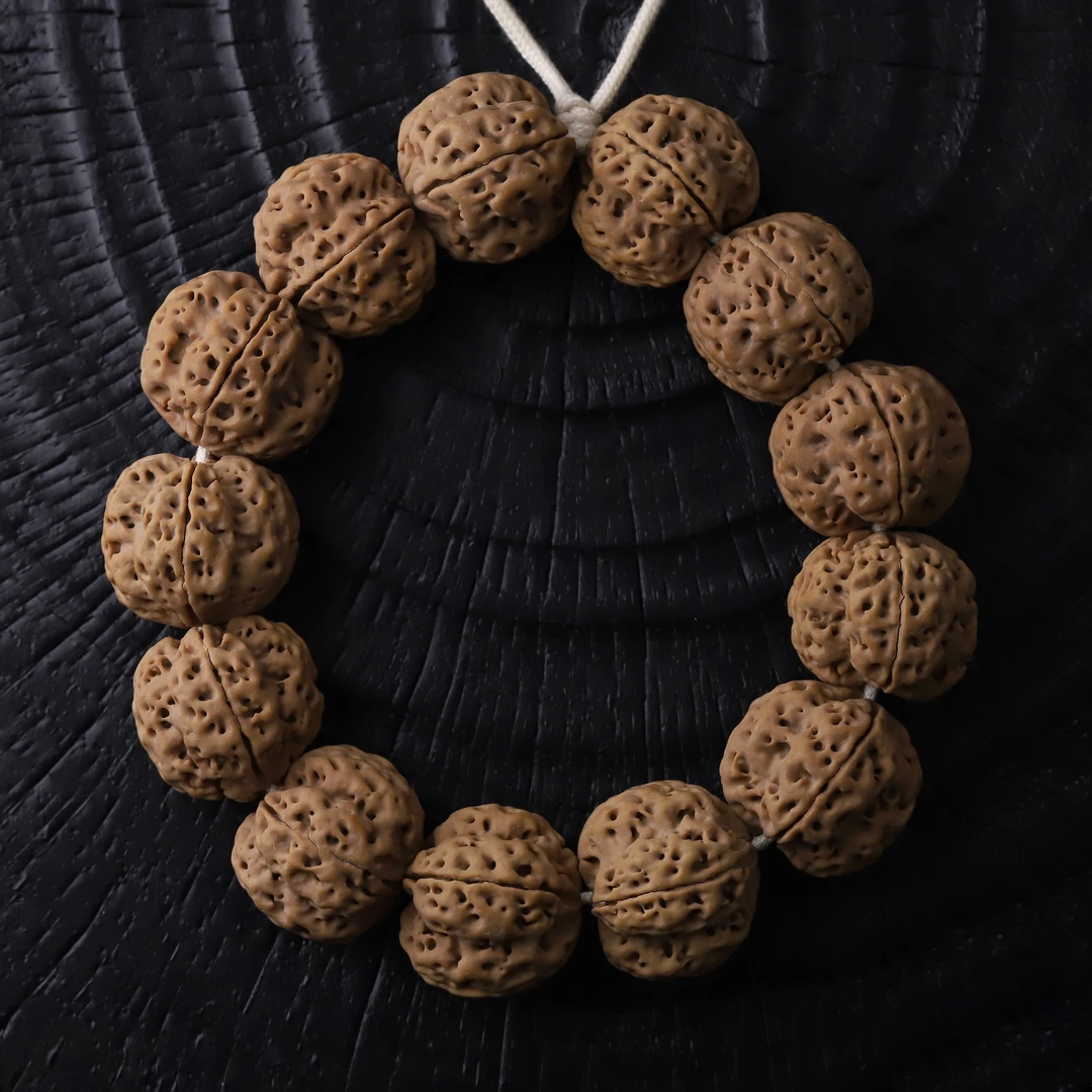 S8697-1【四瓣梅花双龙】定制头货原生态大金刚菩提单圈文玩手串