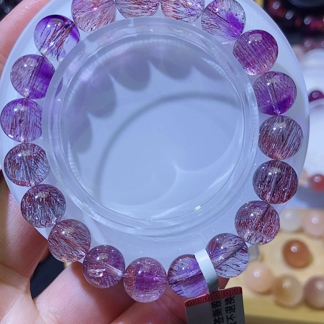 未镶嵌手链水晶紫粉超七