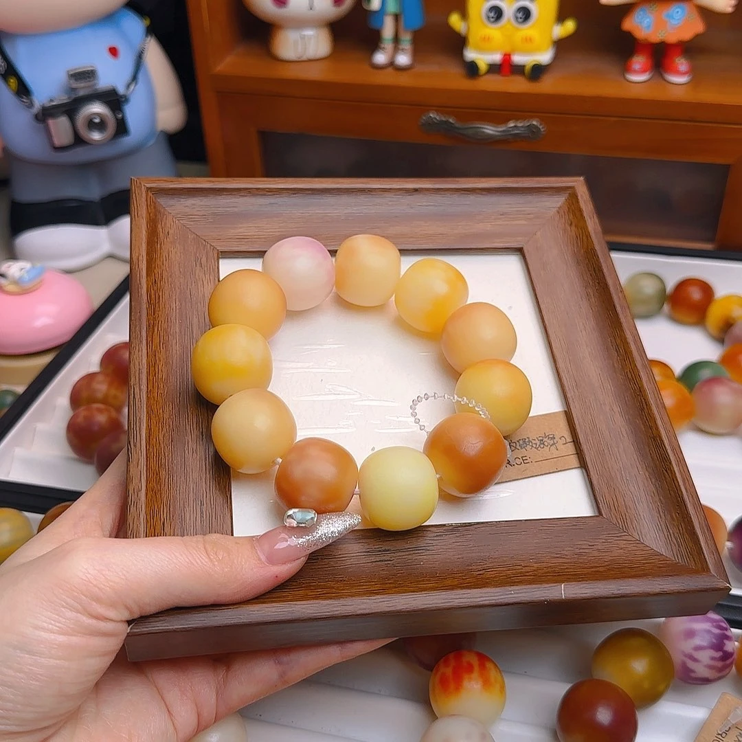 菩提根/象牙果手串卡23干磨桶珠2微微瑕