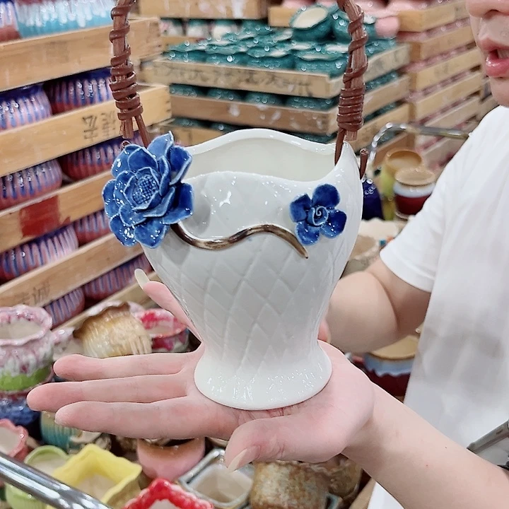 有孔.凑单10元陶瓷花盆发货！