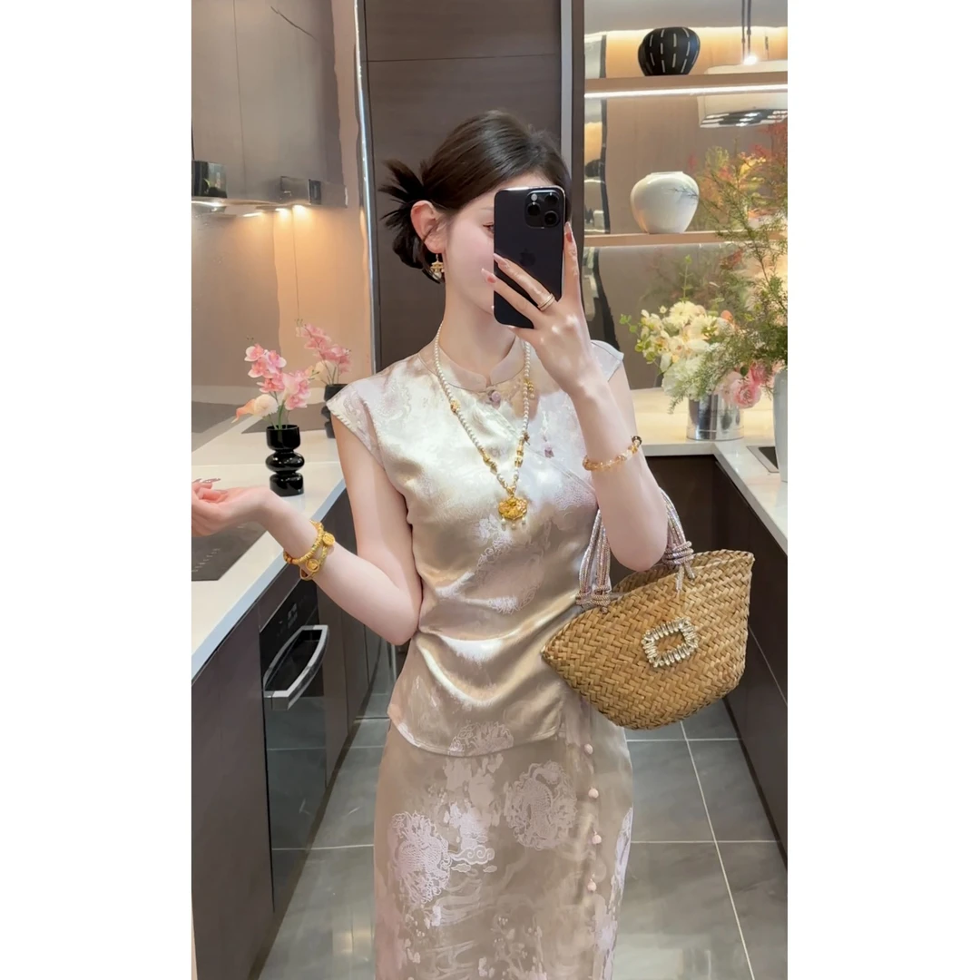 【周粥】【绝色】2025新款国风温婉气质修身两件套预JJC5TZ0755