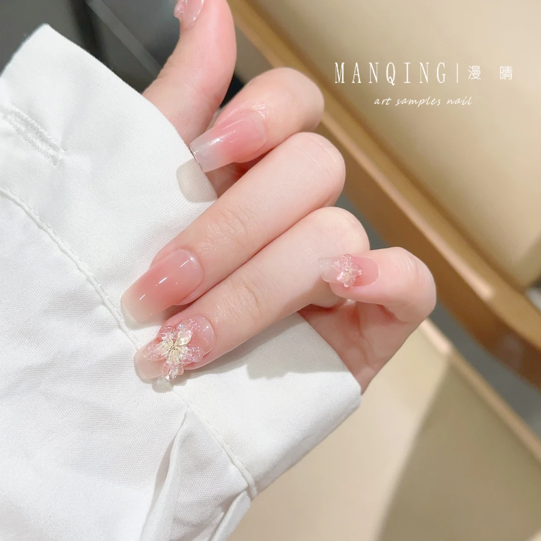 【百合物语07】纯手工甲可爱美甲气质细腻花花甲方便穿戴