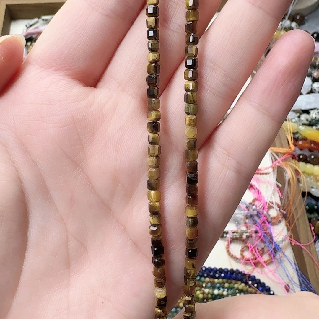 玛瑙/玉髓未镶嵌珠宝半成品卡3虎眼方切一条