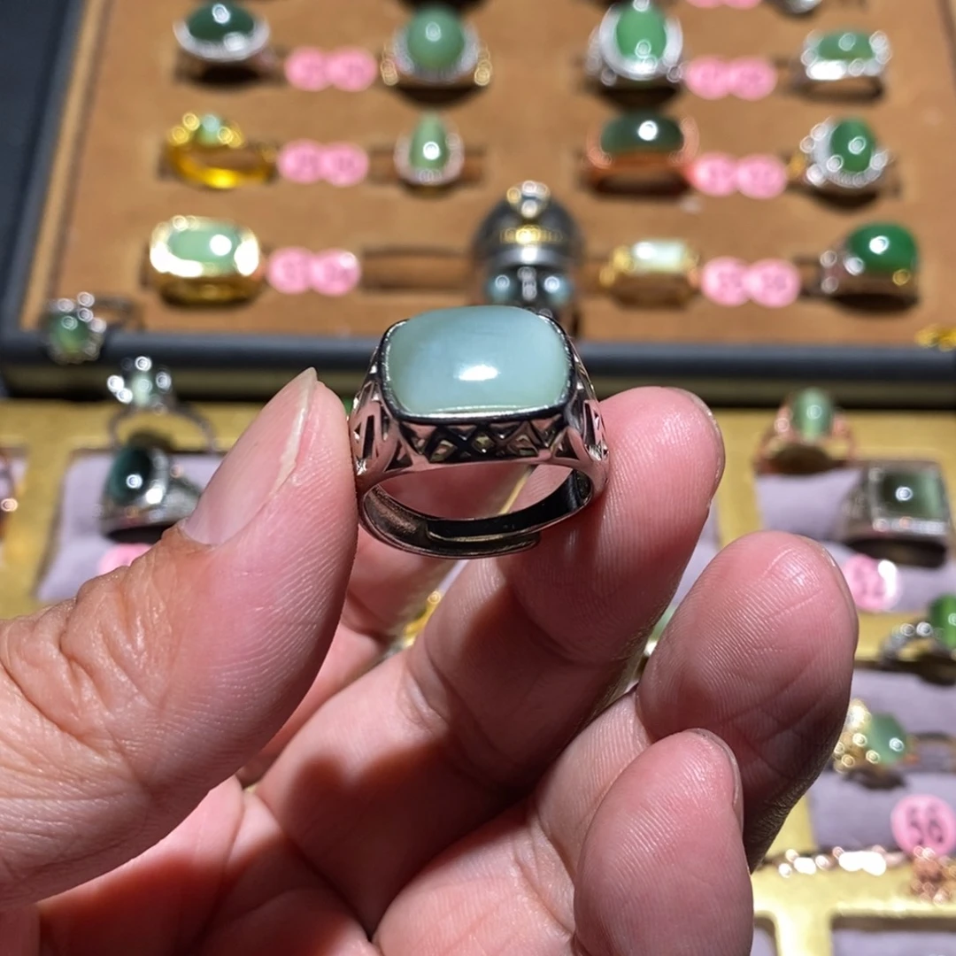 和田玉（碧玉）戒指未镶嵌