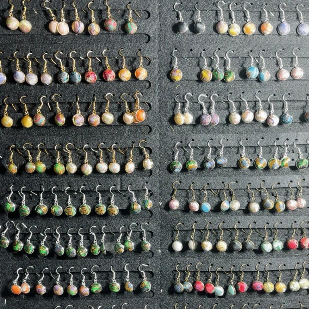 【秋日手伴成品】非遗工艺手工制作仿宋锦发饰耳饰