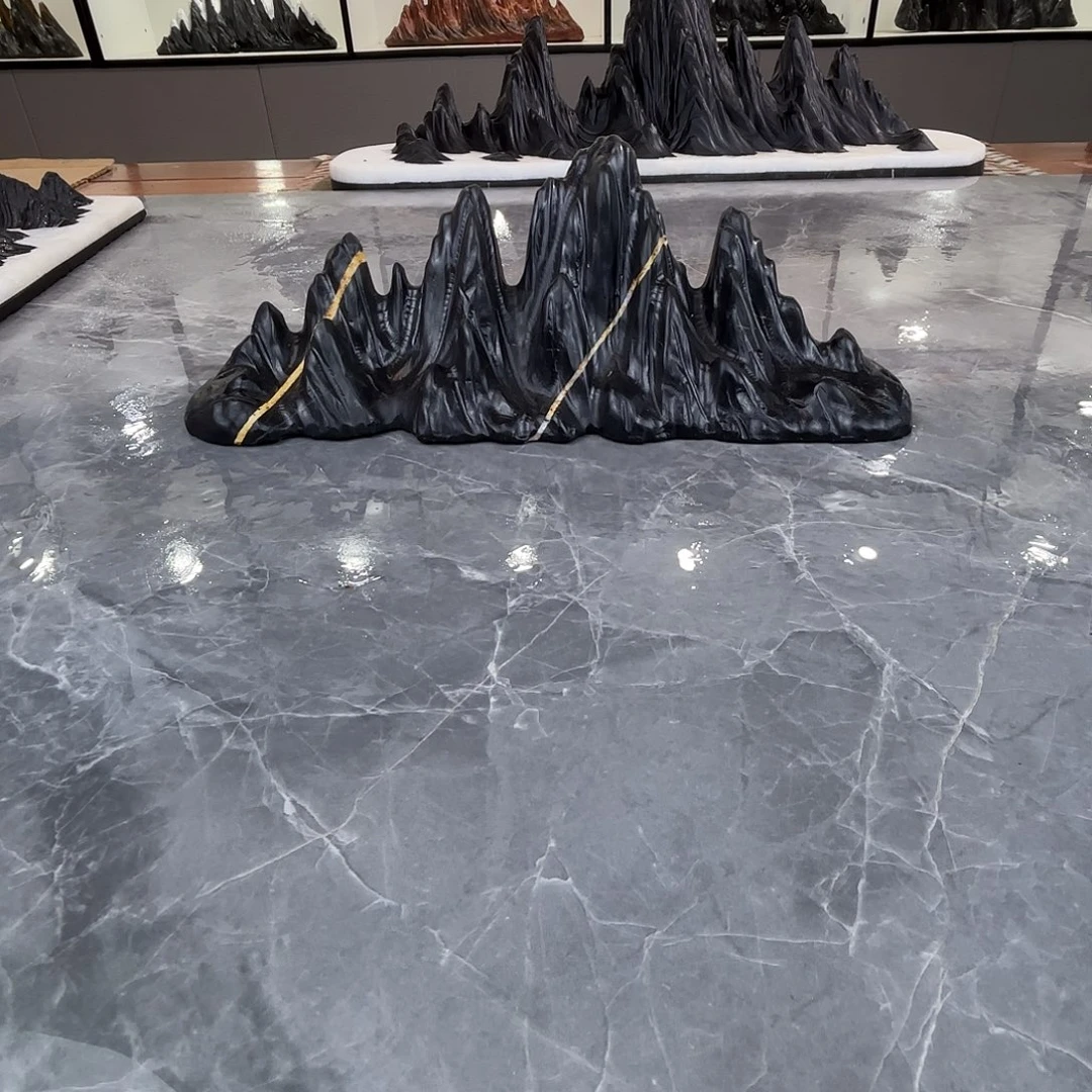 雨***林砖雕灵璧石雕刻山峰摆件