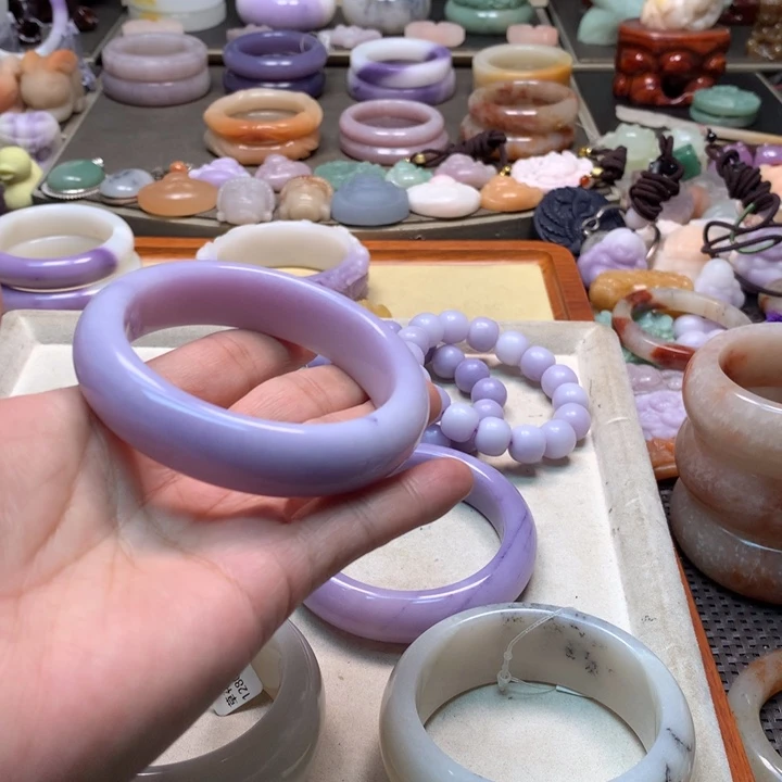 平***姐石英岩玉未镶嵌全紫59.4