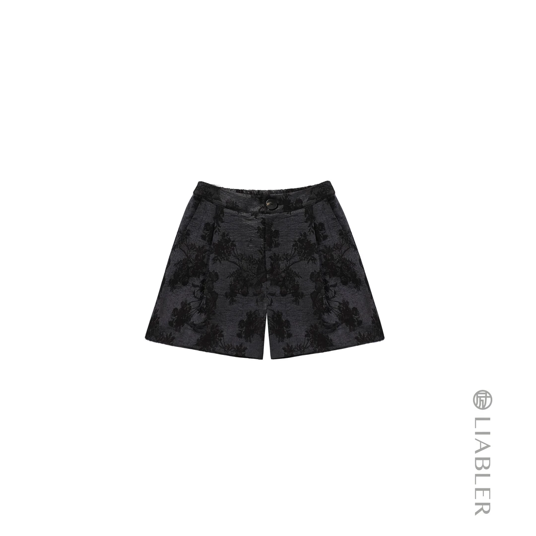 LIABLER/励【花攒绮簇】2025春夏提花半松紧腰中式短裤 LSS251019T