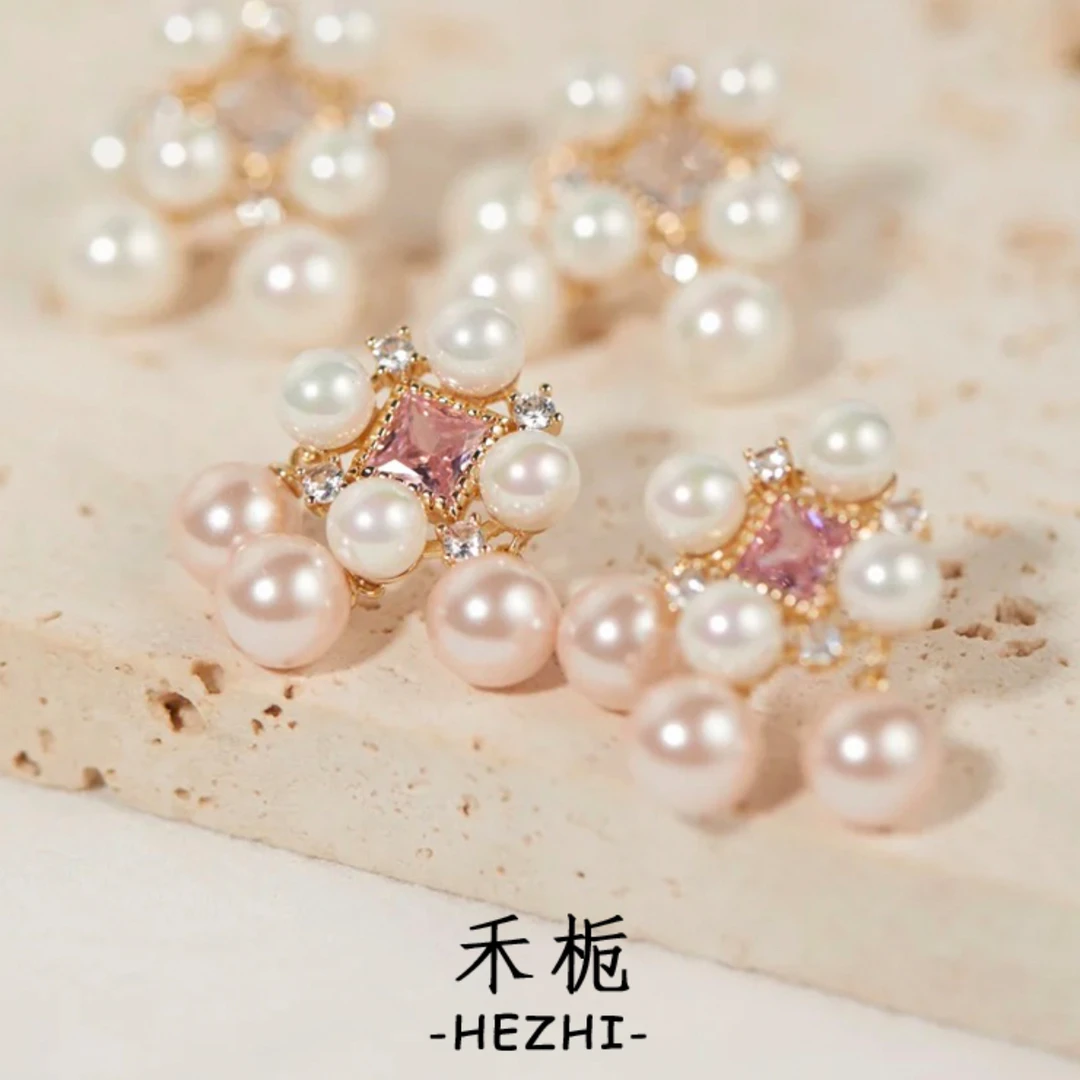 铜合金合成锆石耳饰 时尚OL耳饰百搭精致饰品日韩女轻奢气质耳钉