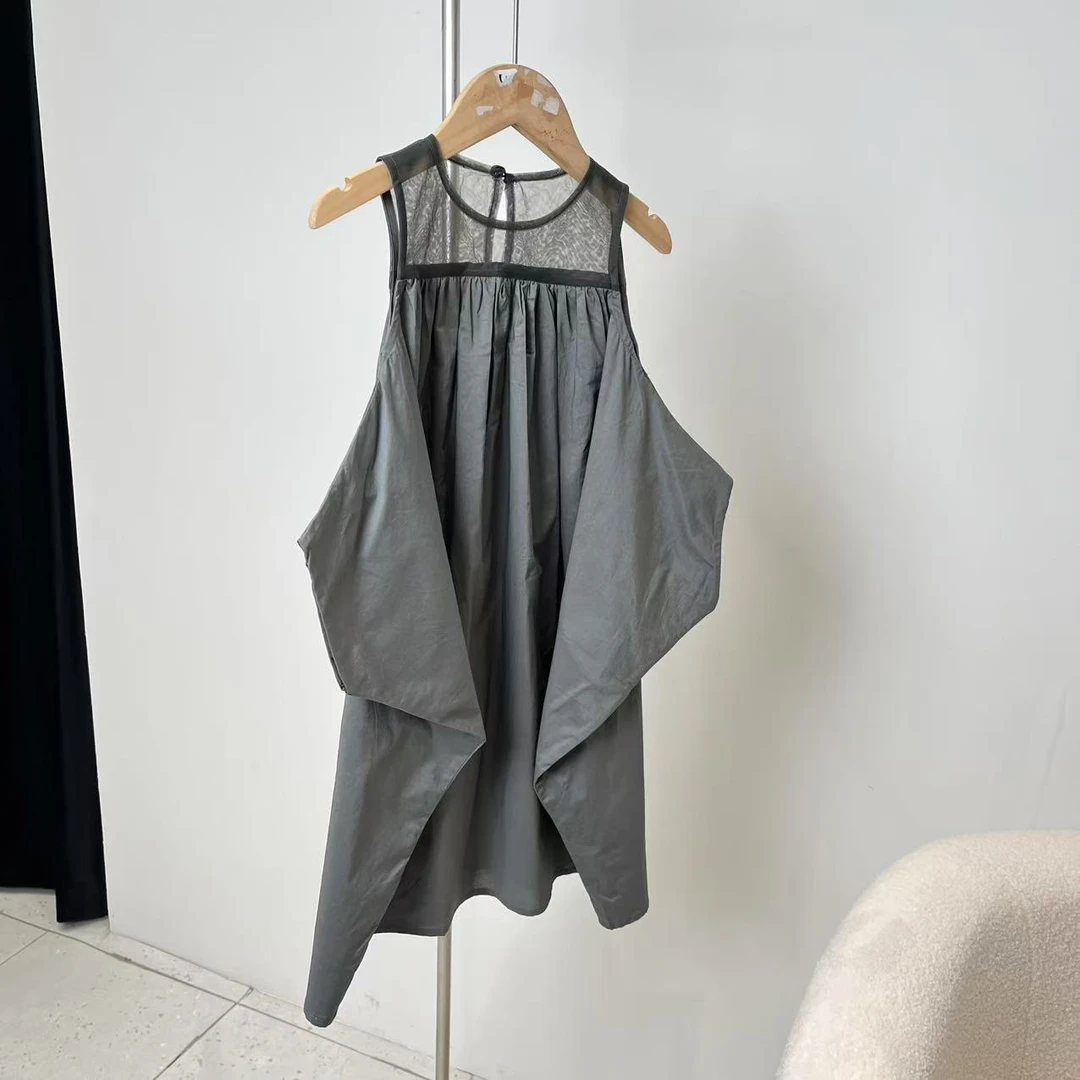 新款无袖连衣裙灰色E75 1034憩系