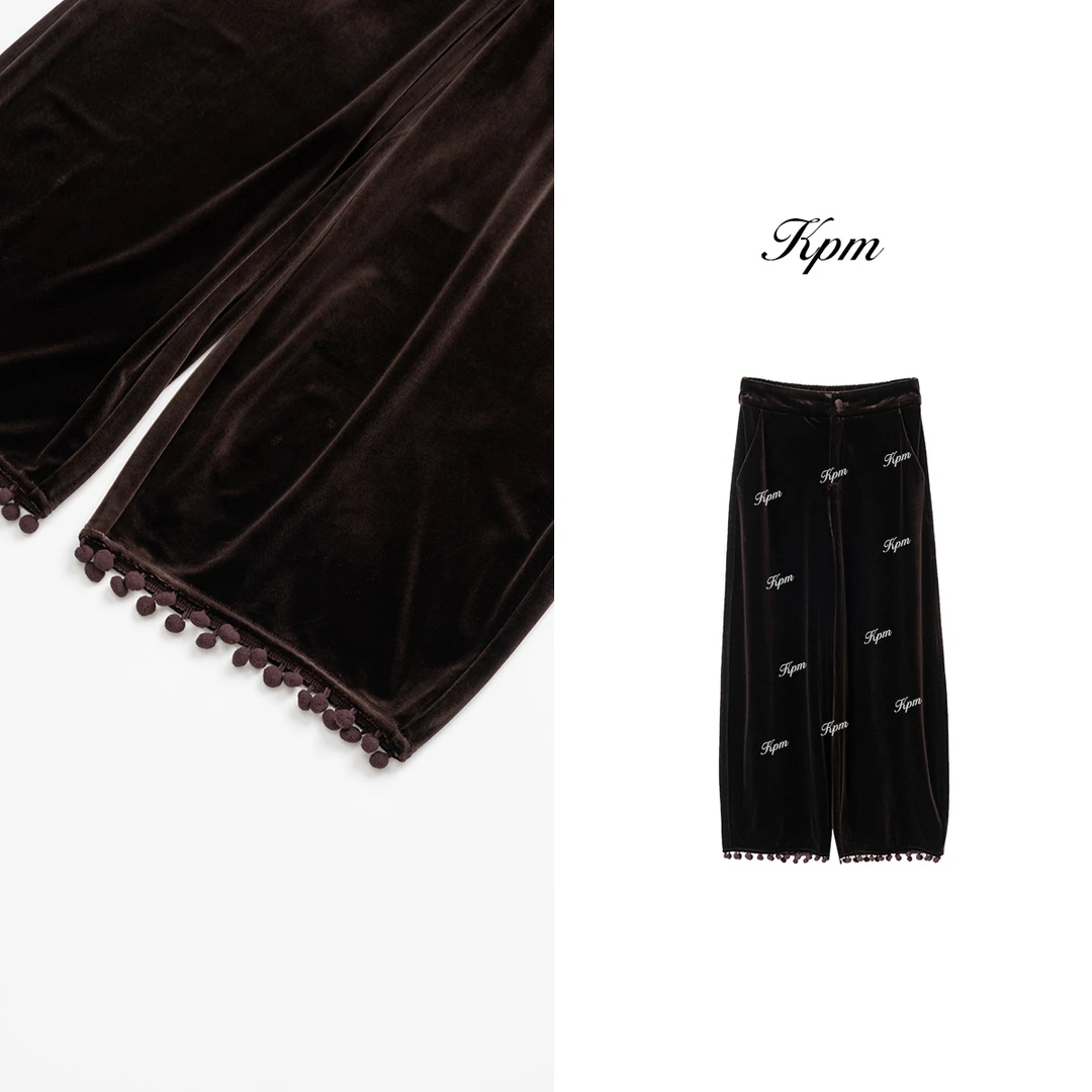 2025早秋新品设计感气质法式轻奢减龄百搭显瘦修身豆豆裤女JN8743