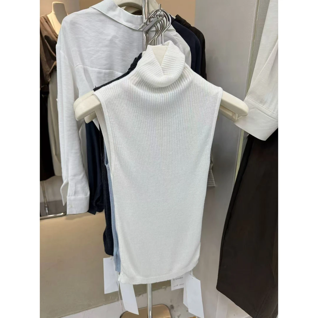 2025秋冬新款高领背心女修身显瘦打底衫针织高品质设计感洋气上衣