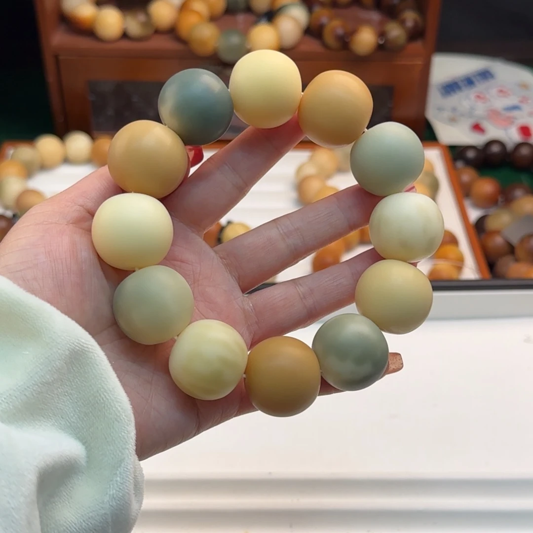 菩提根/象牙果手串夳*卡24.5苹果干磨全品