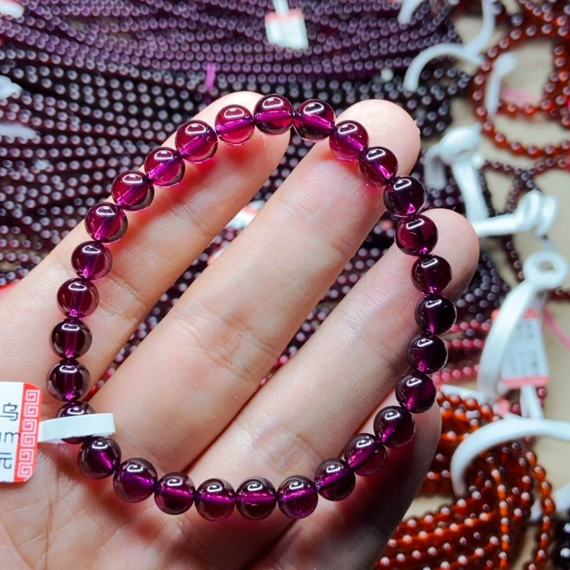 【闪购商品】手链未镶嵌石榴石（紫牙乌）6.8毫米