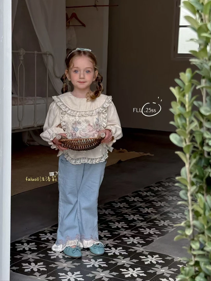 【花团锦簇】FLL·25女童春季蕾丝刺绣套装组合HD169（汉服）