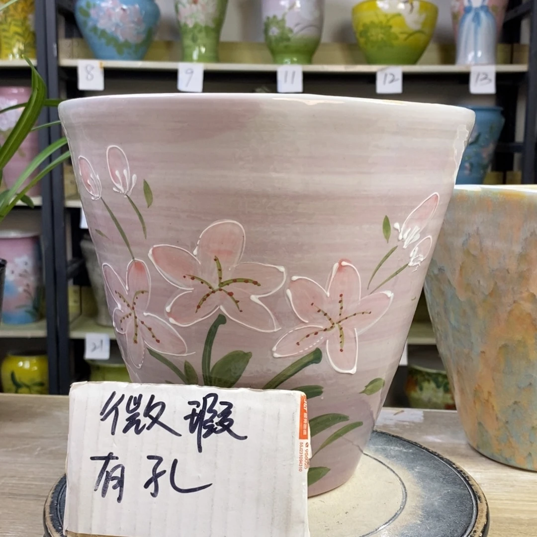 景德镇手工手绘陶瓷花盆