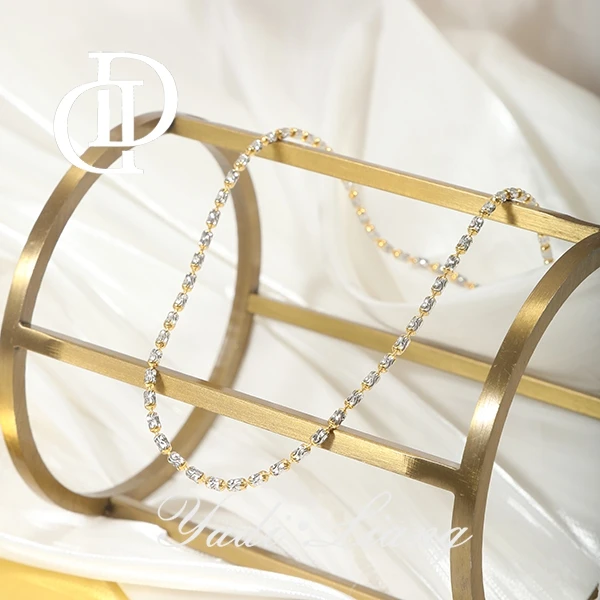 坠链均925银 梁雅帝七夕专属【萤光星河】双色镭射珠时尚纯银项链