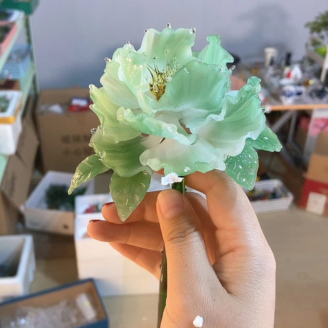 琉璃手工艺品春**里绿色