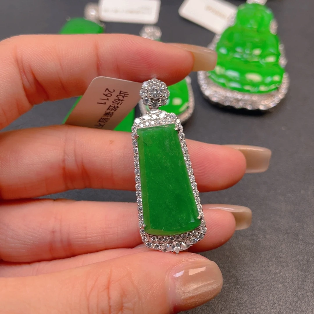 翡翠银S925镶嵌颈饰