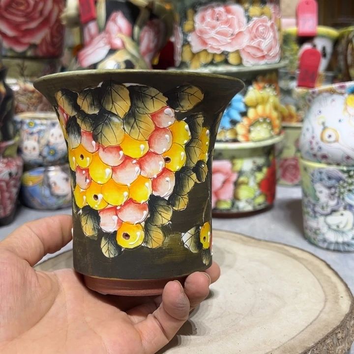 景德镇红陶精品手绘陶瓷