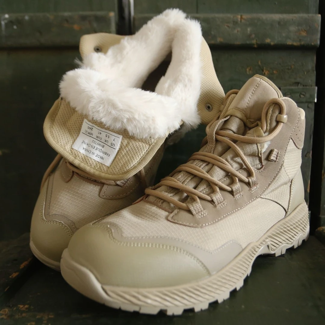 新款户外2026加绒防寒保暖高帮鞋男款超轻跑鞋一体鞋舌户外登山鞋