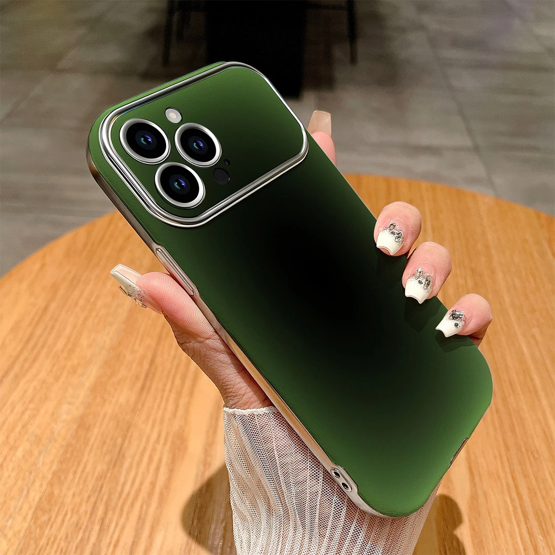 质感渐变祖母绿适用苹果17promax手机壳iphone16pro高级15pro防摔