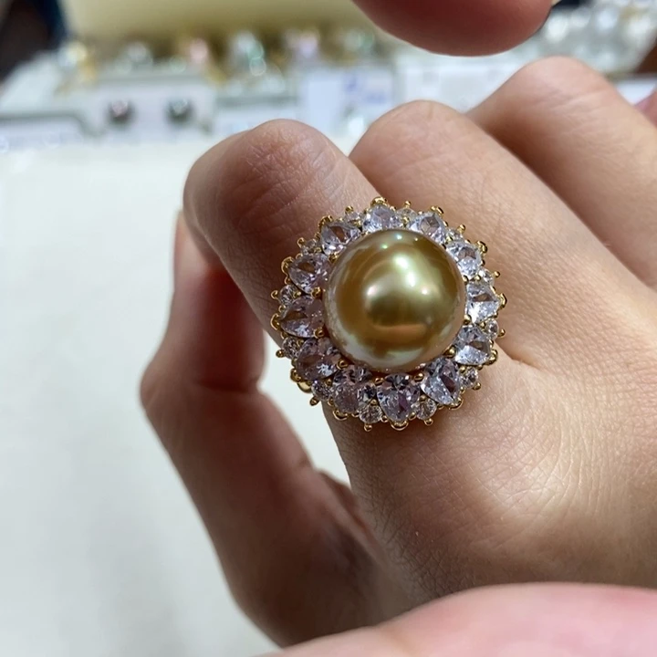 银S925镶嵌戒圈海水珍珠，链接11