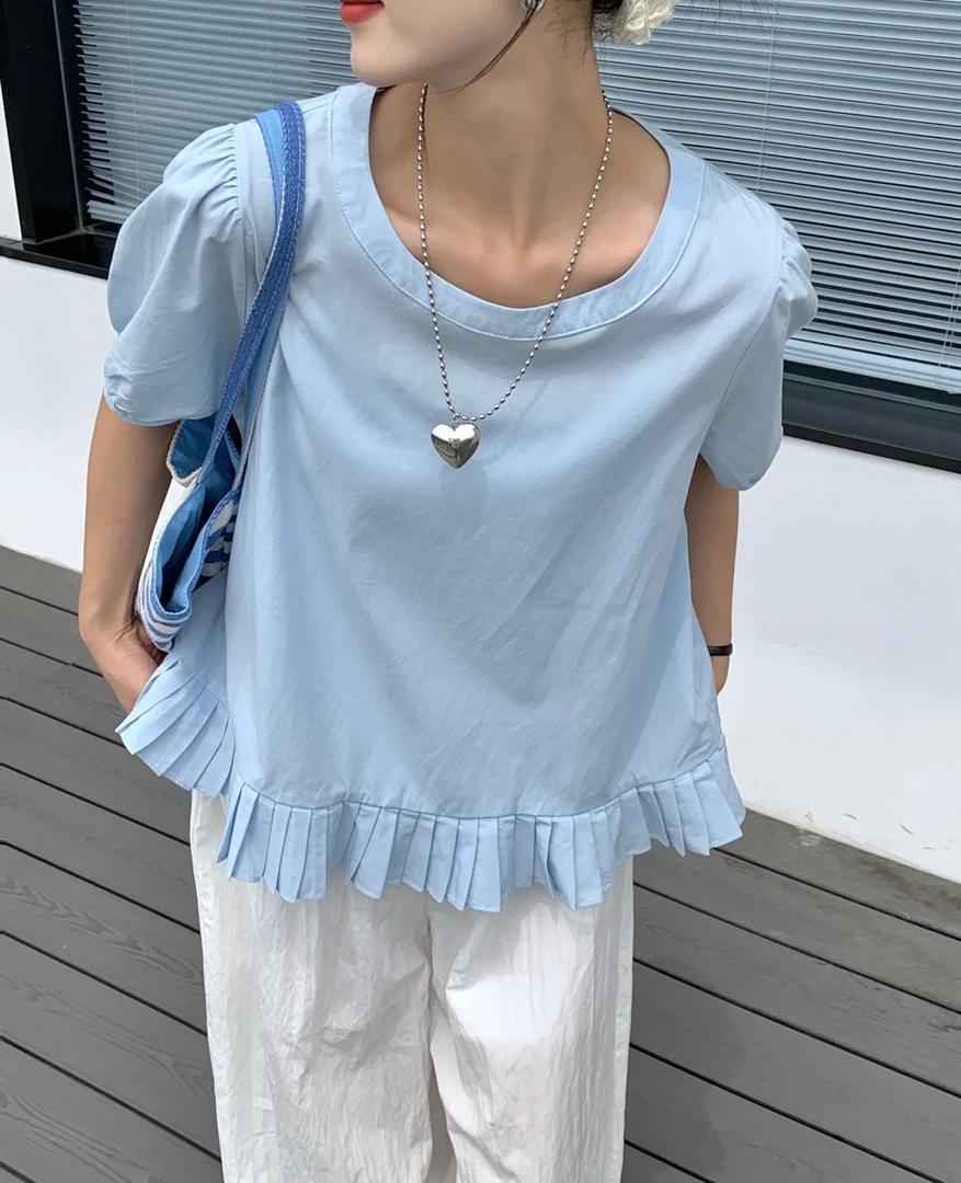 FUJIA STYLE新款时尚百搭简约气质休闲纯色T恤C5276